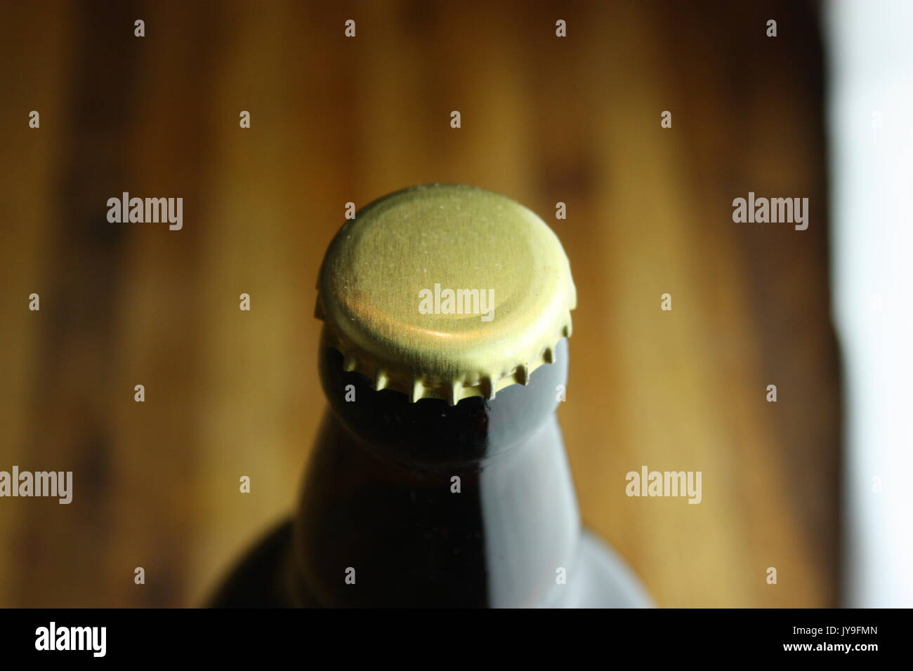 In der Nähe von Metall Beer Bottle Cap Stockfoto