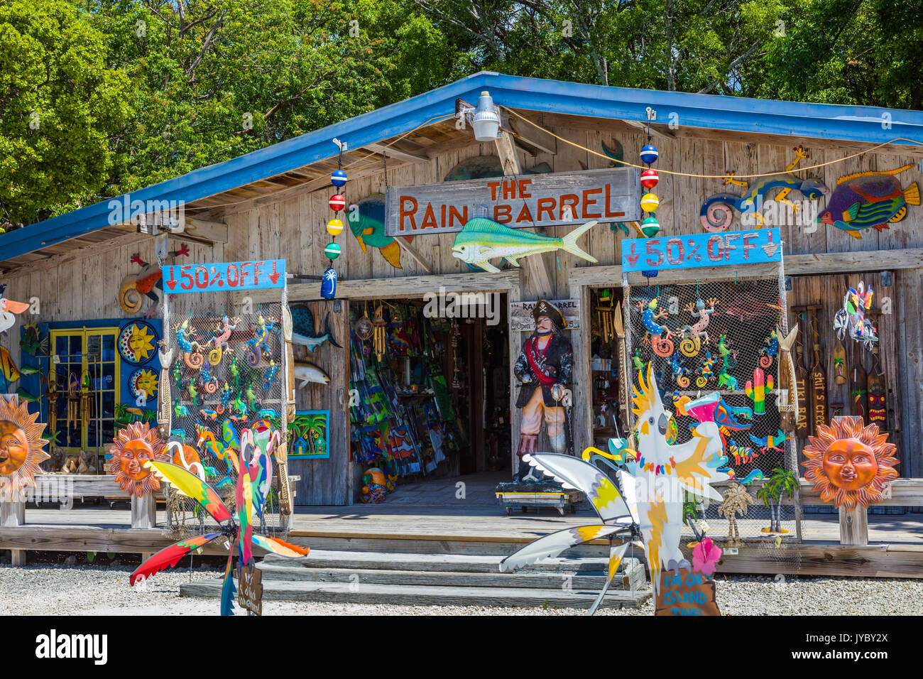 Die regentonne Artisan Dorf auf Islamorada Key in den Florida Keys Stockfoto