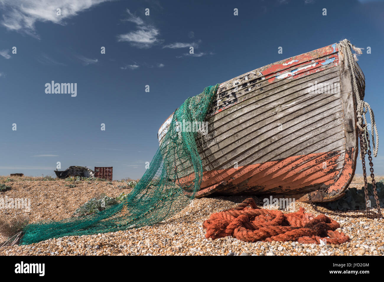 Dungeness Strand, Kent, England, Vereinigtes Königreich. Stockfoto