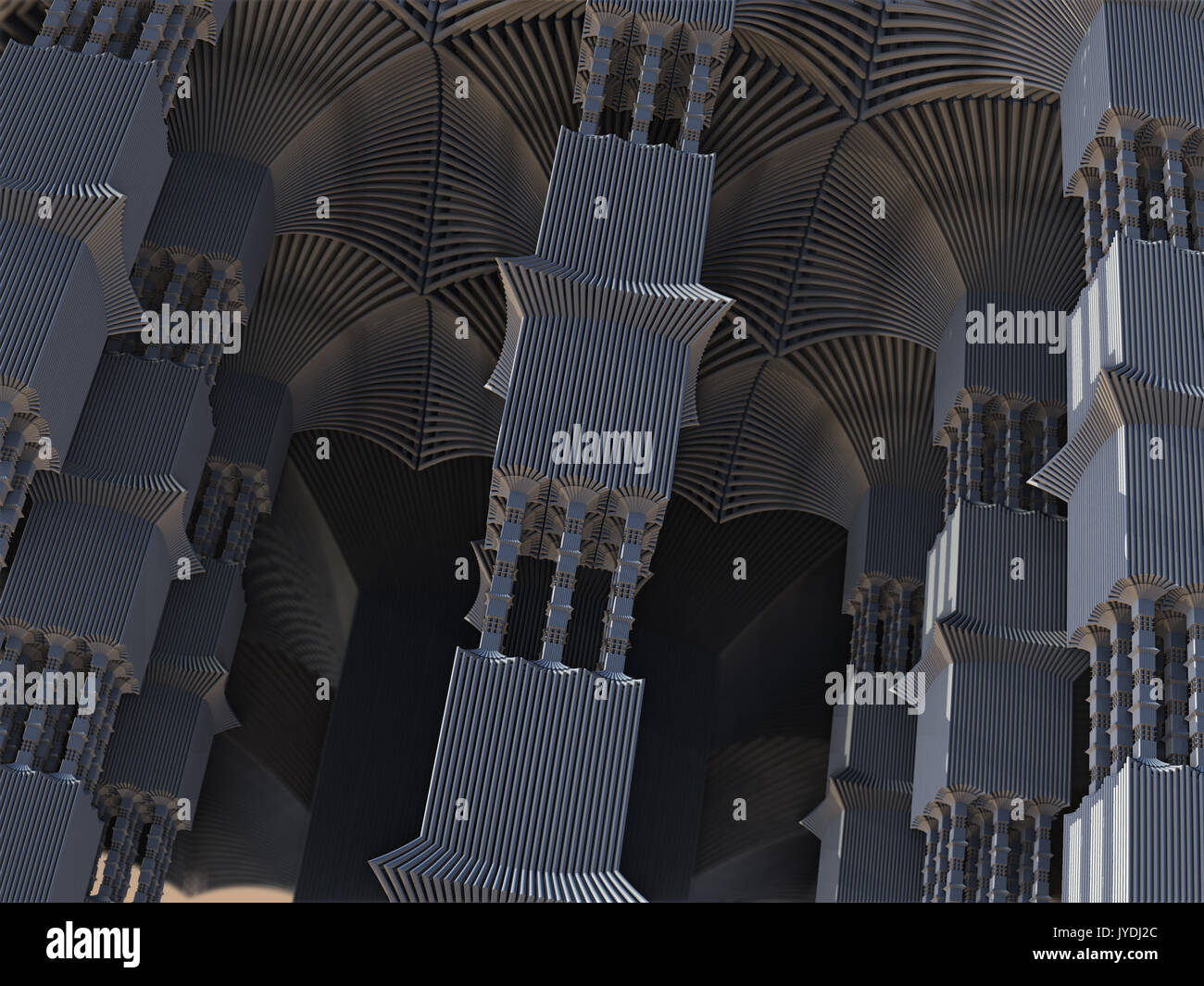 Alien Säulen abstrakt Fractal Design Stockfoto