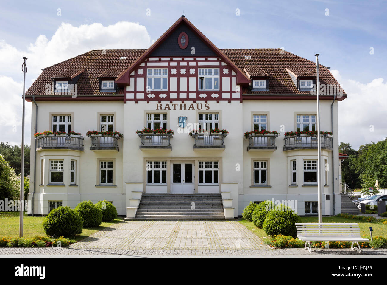 Rathaus der Gemeinde Ostseebad Kühlungsborn, Mecklenburg-Vorpommern, Deutschland, Europa Stockfoto