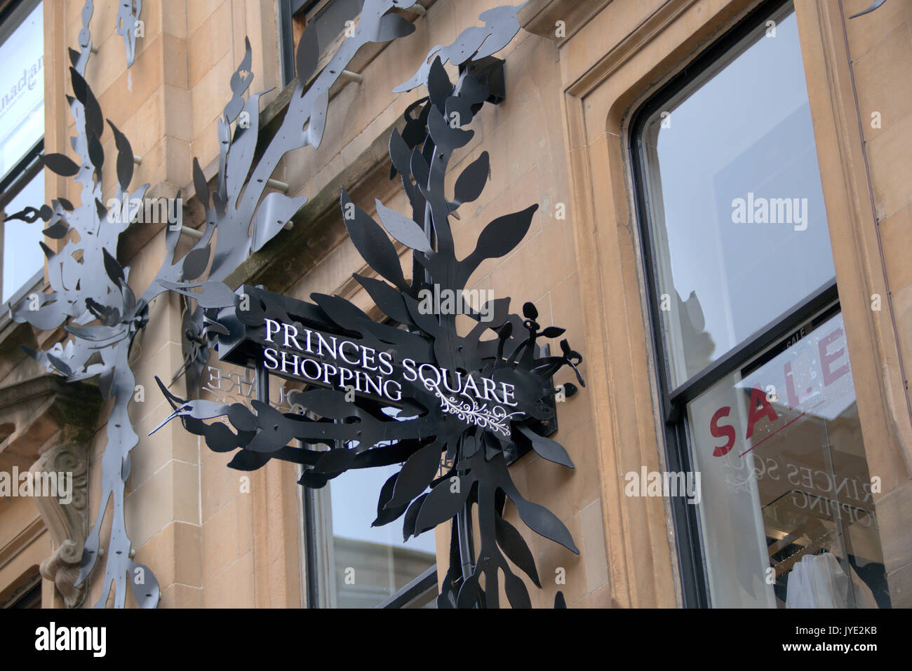 Buchanan Street Einkaufsviertel Princes Square Einkaufszentrum, Buchanan Street, Glasgow, Vereinigtes Königreich Zeichen stil Meile Stockfoto