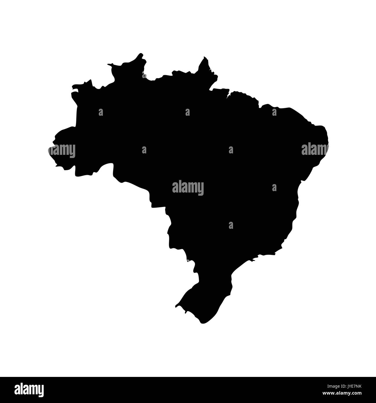 Vector Illustration schwarze Karte Silhouette mit der Föderativen Republik Brasilien. Stock Vektor