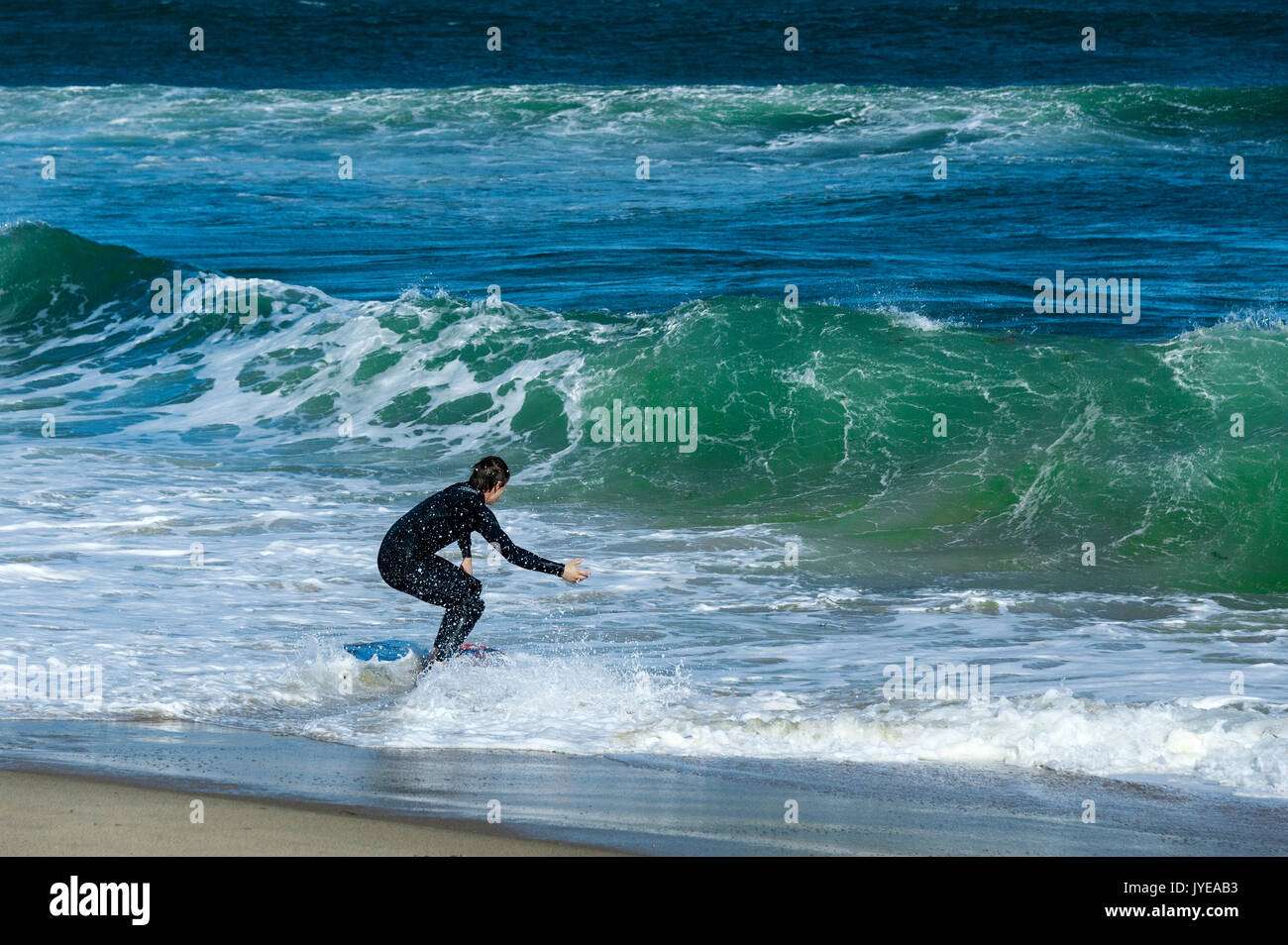 Boogie Boarding, Orleans, Cape Cod, Massachusetts, USA. Stockfoto