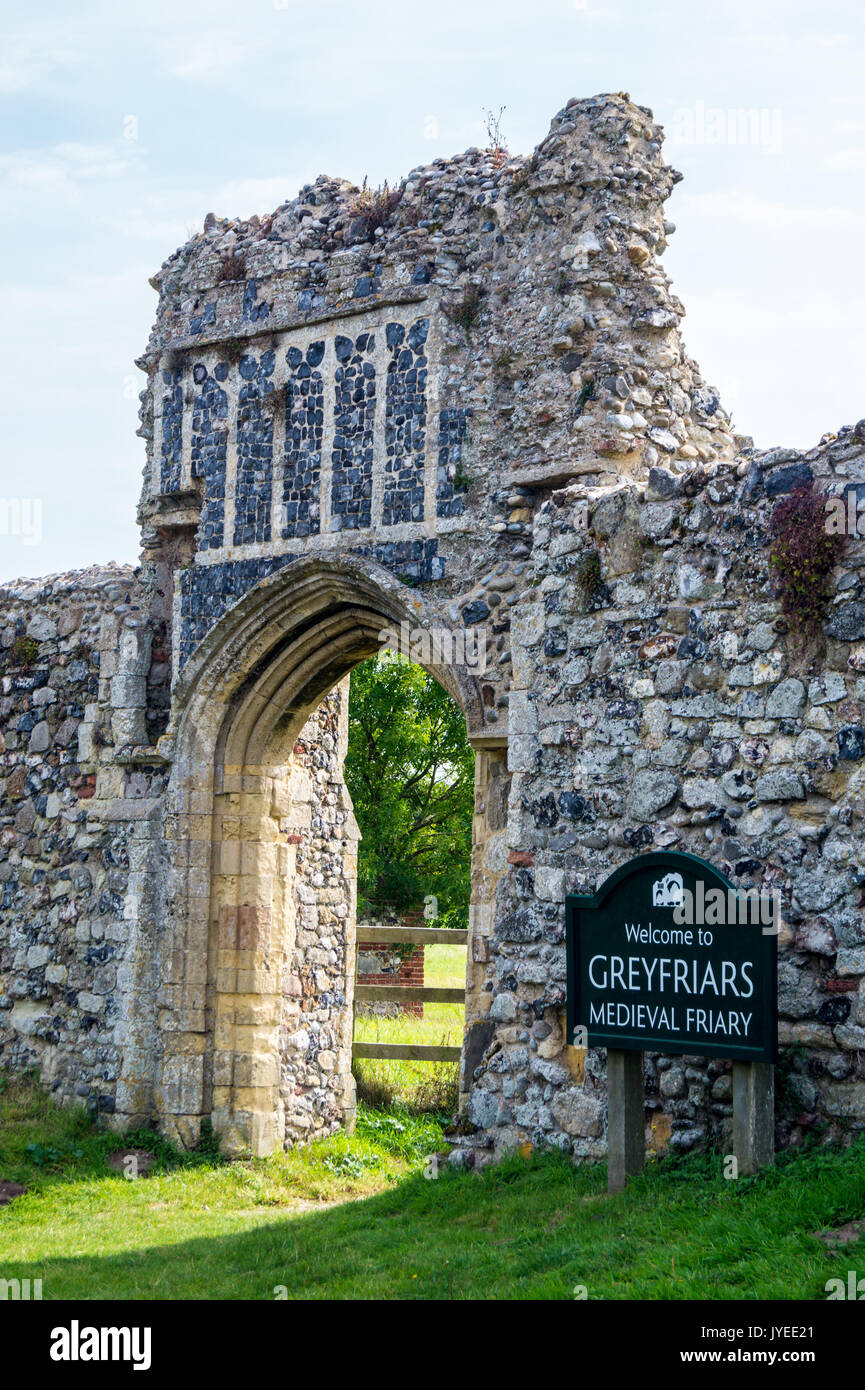 Ruinen der Franziskanischen Greyfriars Priorat, 13. Jahrhundert, Dunwich, Suffolk, England Stockfoto