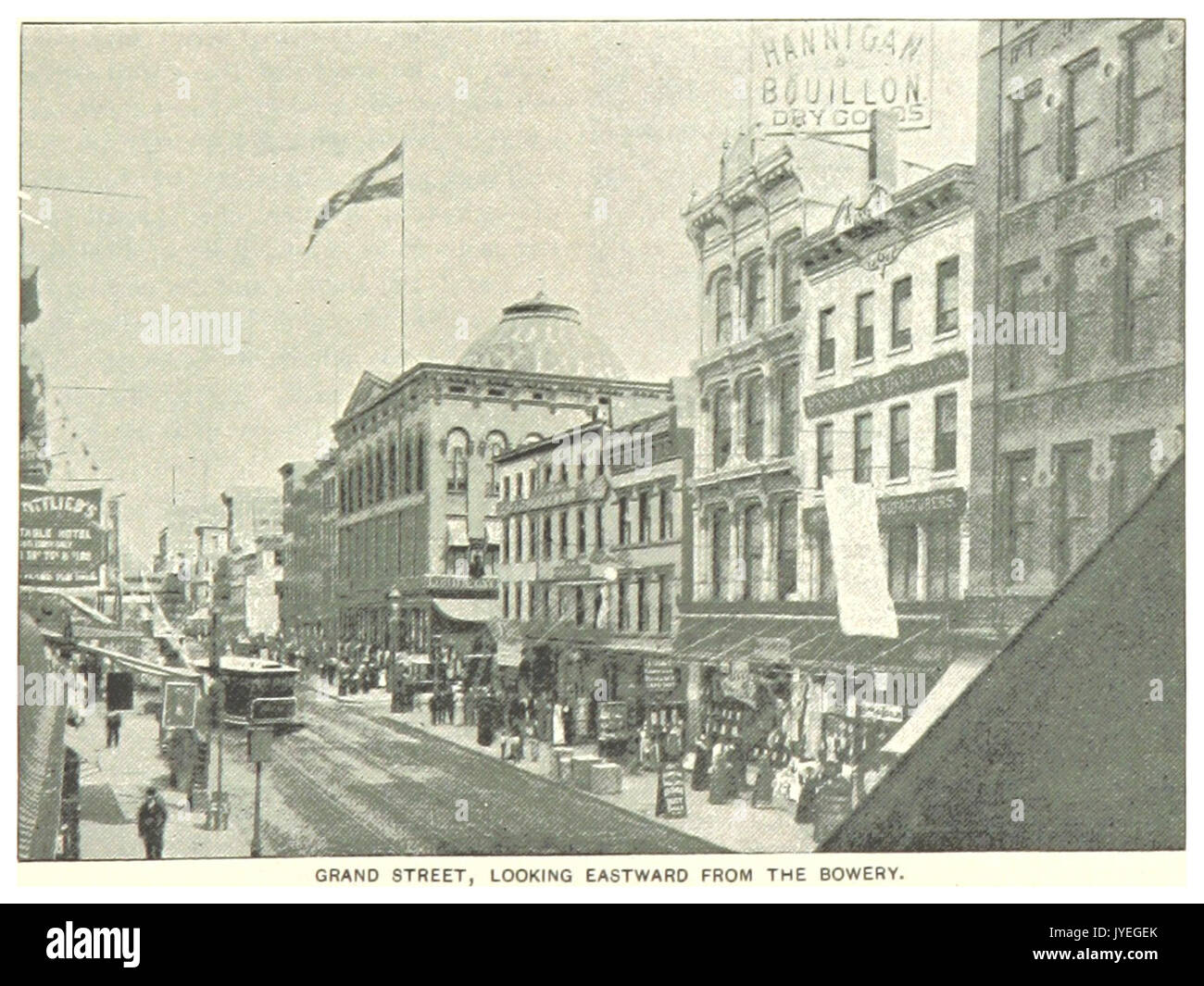 (King1893NYC) pg865 GRAND STREET, auf der Suche nach Osten von THE BOWERY Stockfoto