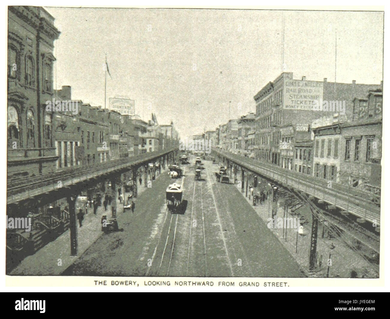 (König 1893, NYC) pg 865 BOWERY SUCHEN NORDWÂRTS VON GRAND STREET Stockfoto