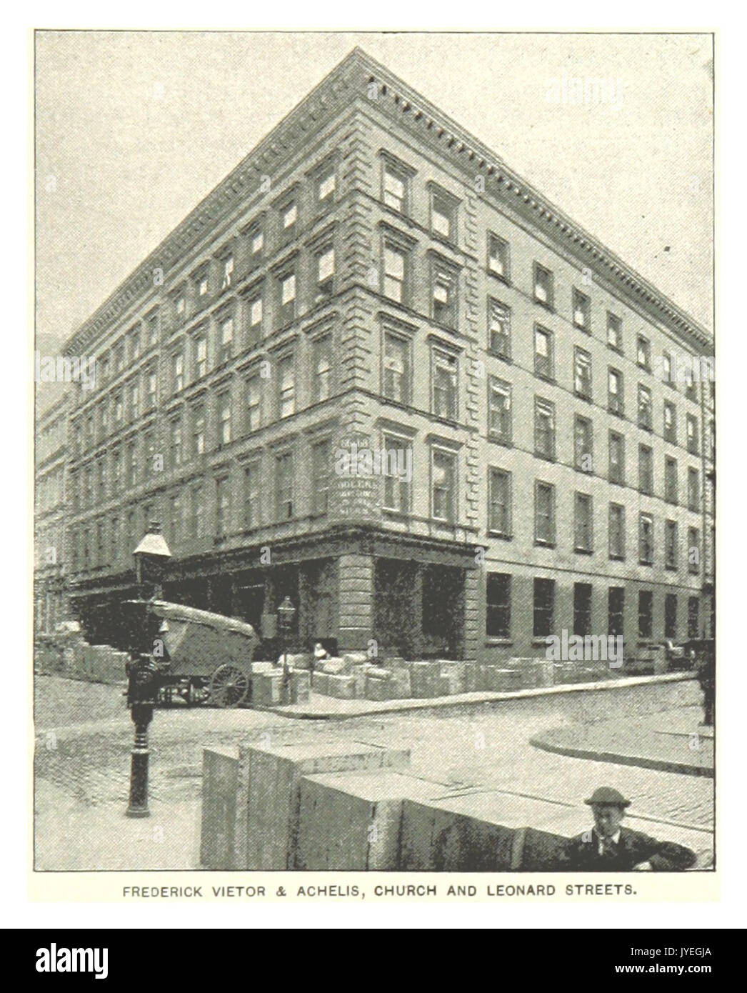 (King1893NYC) pg885 Friedrich, VIETOR & ACHELIS, Kirche und LEONARD Street Stockfoto