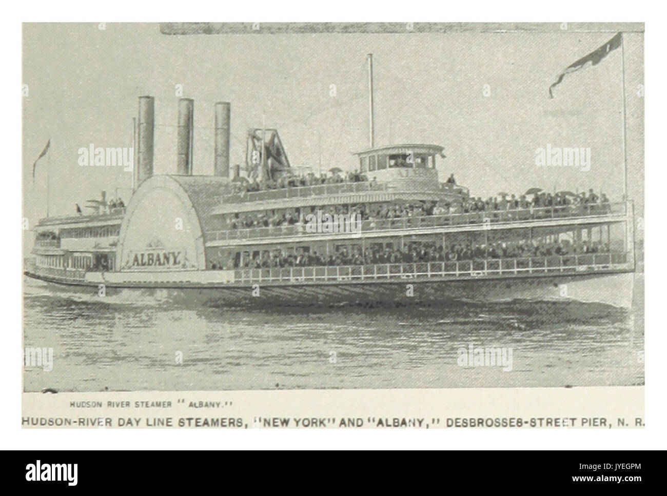 (König 1893, NYC) pg 109 der Hudson River Tag Line Steamer Albany Stockfoto