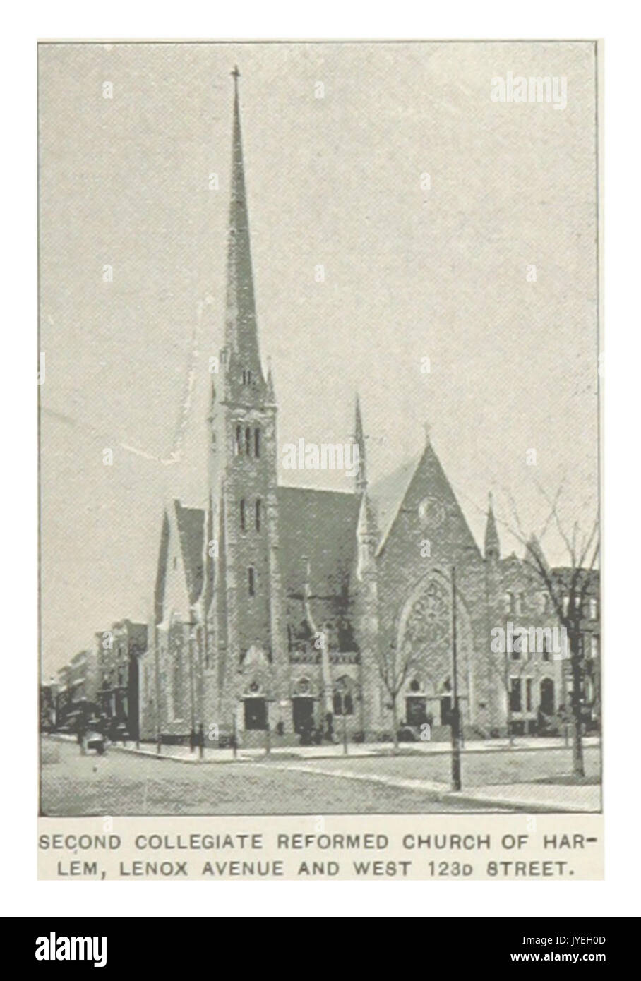 (King1893NYC) pg345 zweite Stiftskirche reformierte Kirche von HARLEM, LENOX AVENUE und WEST 123D STREET Stockfoto