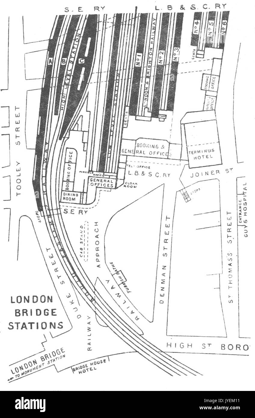 Bezirk (1888) p143 der London Bridge Station (plan) Stockfoto