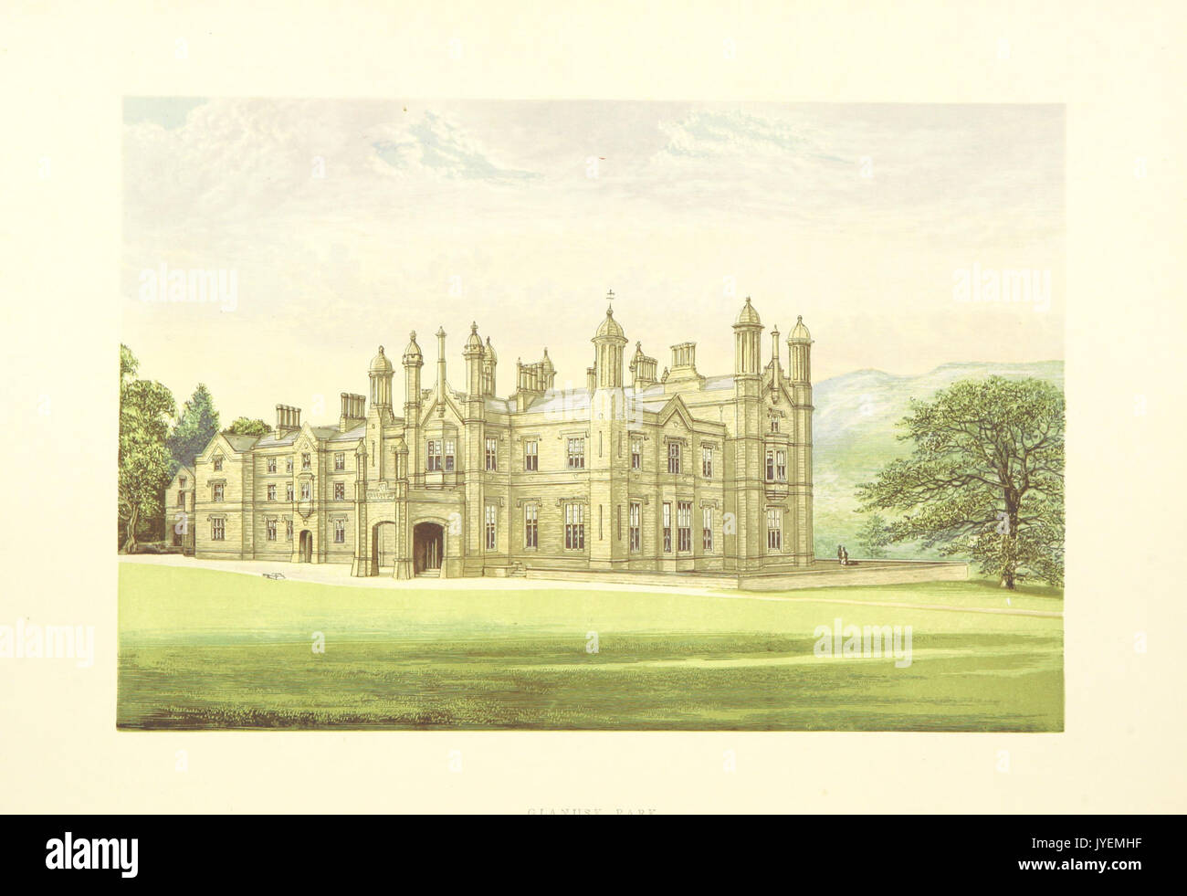 AH p 248 Glanusk Park, Brecknockshire Morris, Adelshäuser, 1868 Stockfoto