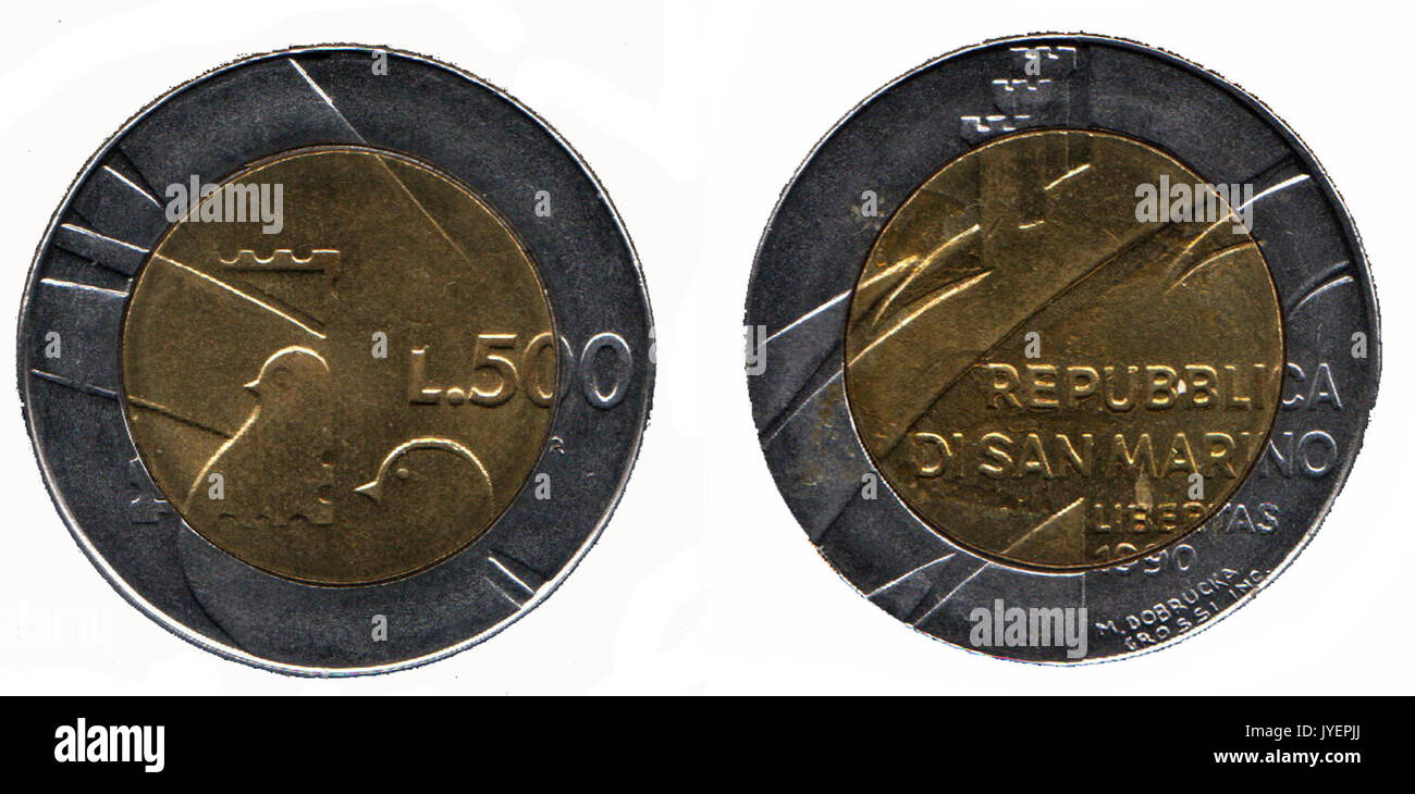 500 Lire sanMarino Stockfoto