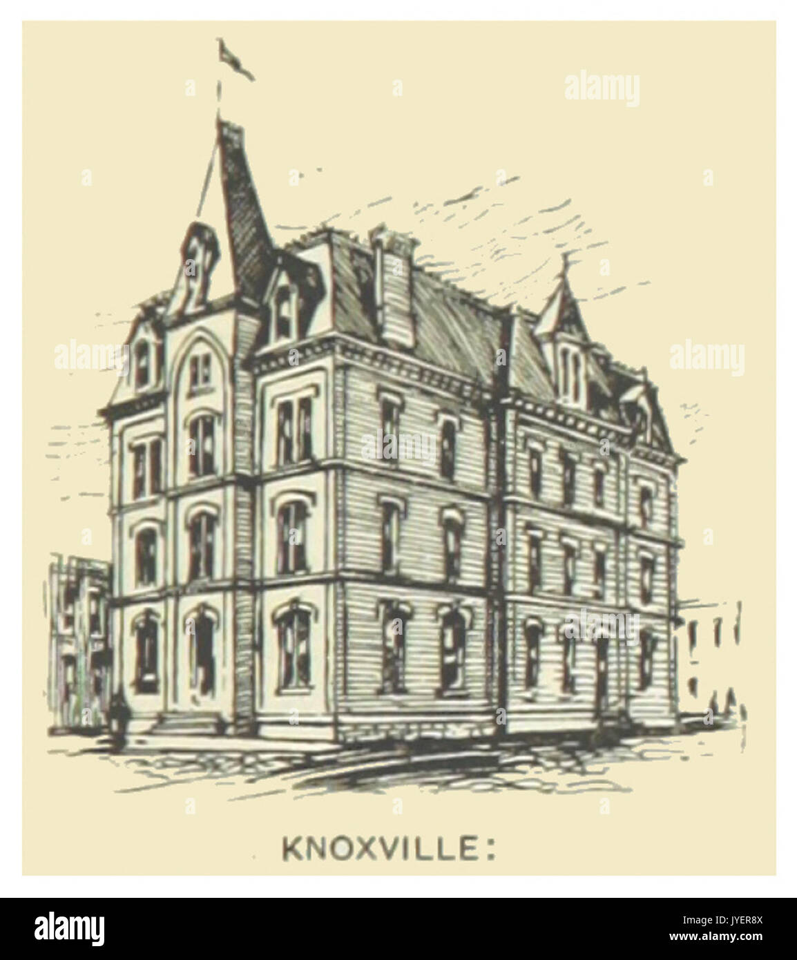 Uns TN (1891) p 811 KNOXVILLE, ALLGEMEINE BÜRO DER East Tennessee, Virginia und Georgia Railroad Stockfoto