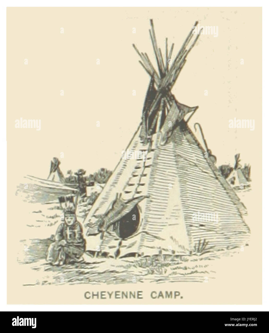 Uns OK (1891) p 696 CHEYENNE CAMP Stockfoto