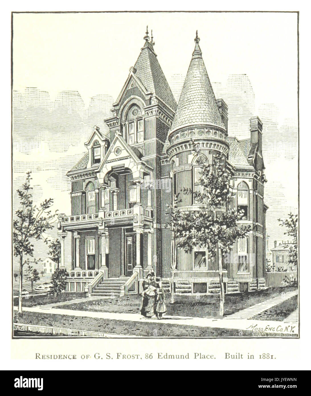 Bauer (1884) Detroit, p503 Residenz von G.S. FROST, 86 EDMUND statt. Gebaut im Jahr 1881 Stockfoto