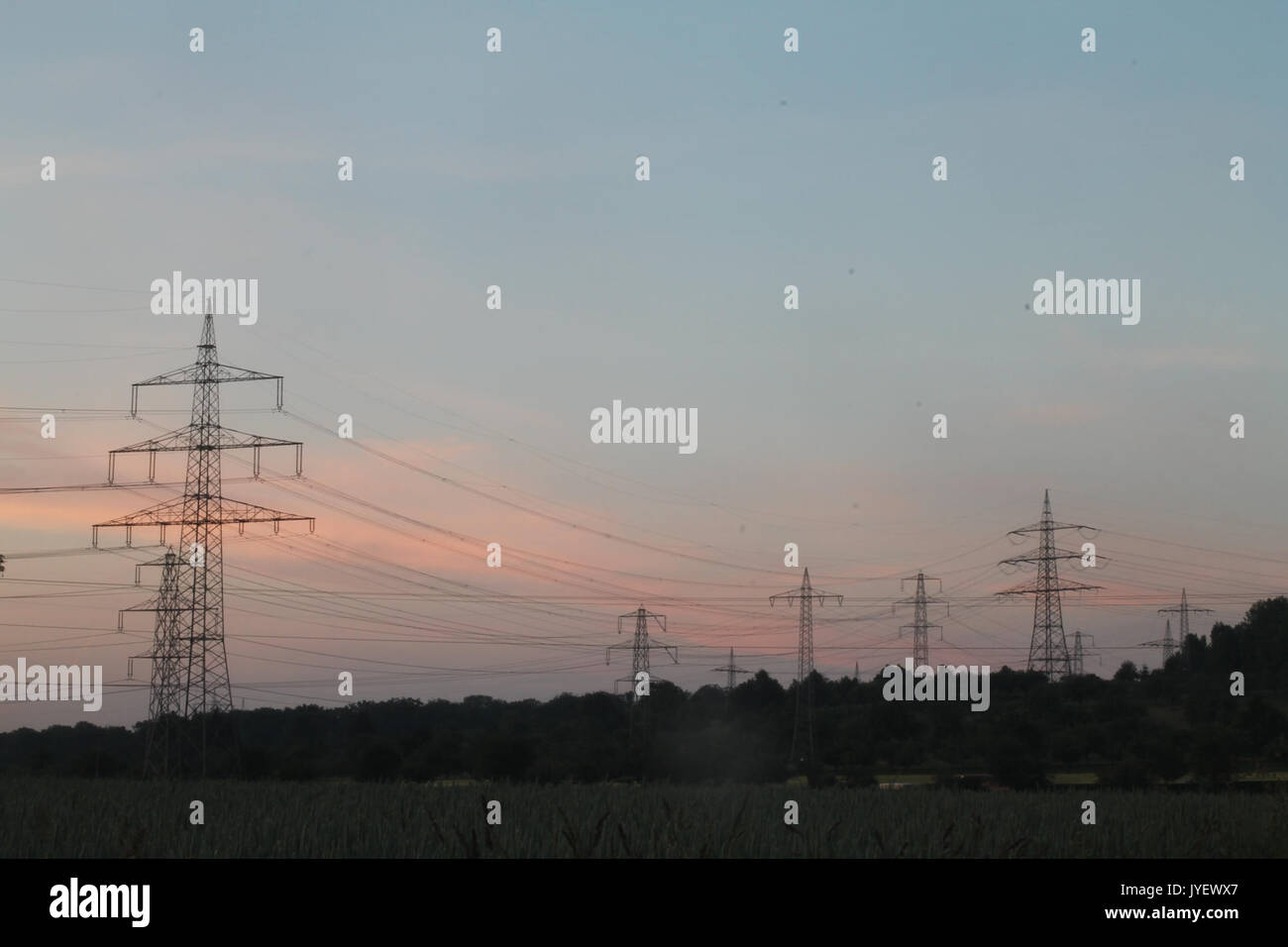 380-kV-Leitung Pulverdingen Oberjettingen 04062011 2 Stockfoto