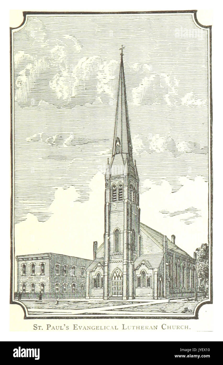 Farmer(1884) Detroit, p673 ST. Pauls EVANGELISCHEN LUTHERANCHURCH, JOSEPH CAMPAU AVENUE Stockfoto