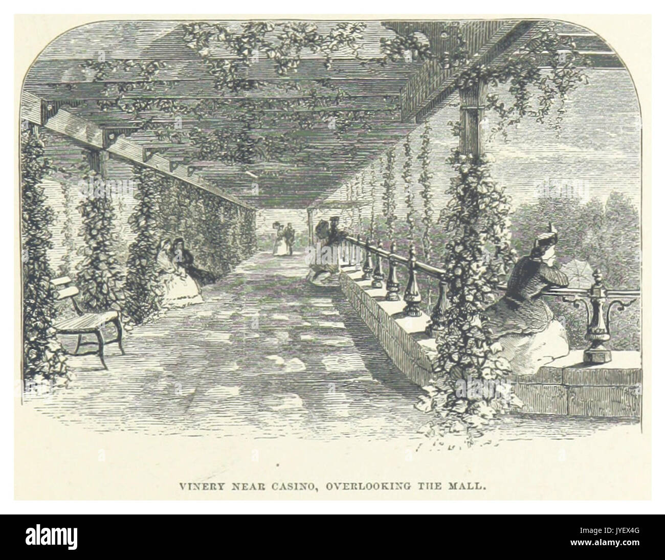 NYC CentralPark (1869) p103 Weingut in der Nähe von Casino mit Blick auf den Mall Stockfoto