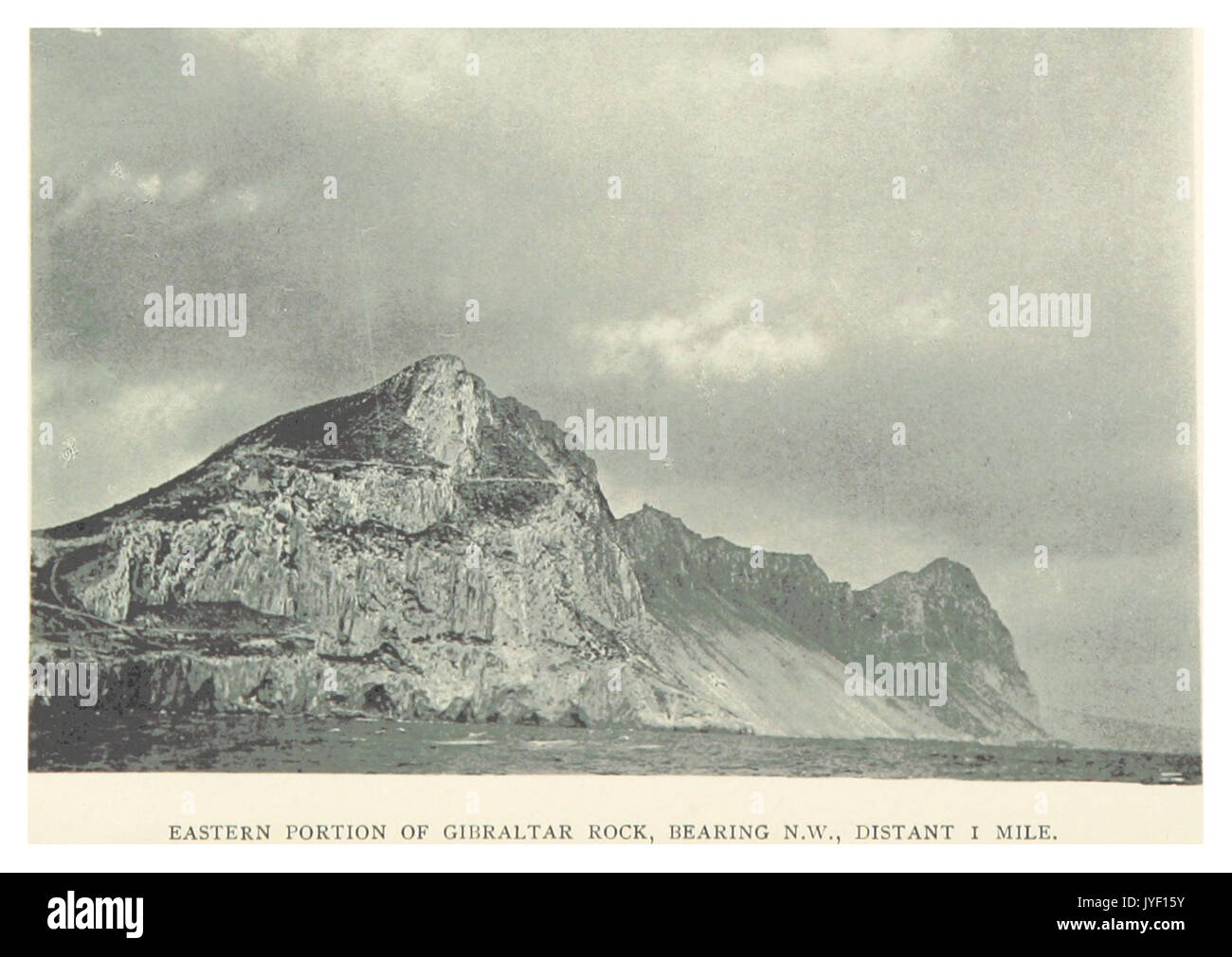 LAMBART(1895) p036 östlichen Teil der Felsen von GIBRALTAR, wobei N.W., Ferne 1 Meile Stockfoto