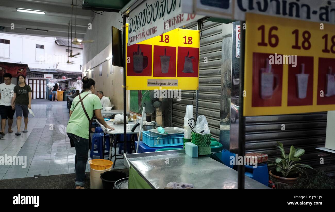 Charoen Krung Road Samphanthawong Street Food Anbieter Bangkok Thailand Stockfoto