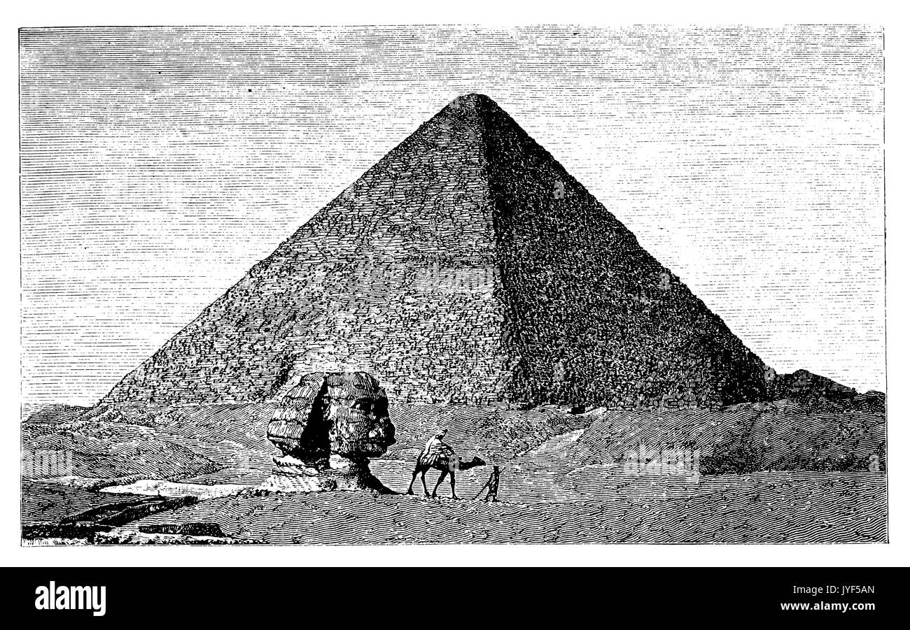 Cheops Pyramide und Großen Sphinx Stockfoto
