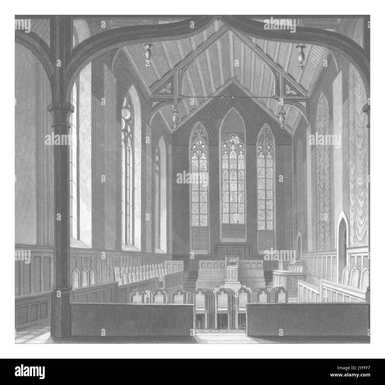 POPPEL(1852) p2.673 ERFURT, SITZUNGSZIMMER IN DER AUGUSTINERKIRCHE Stockfoto