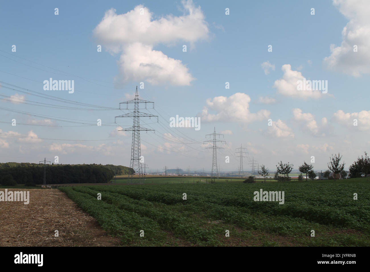 380-kV-Leitung Philippsburg Pulverdingen 20092011 Stockfoto