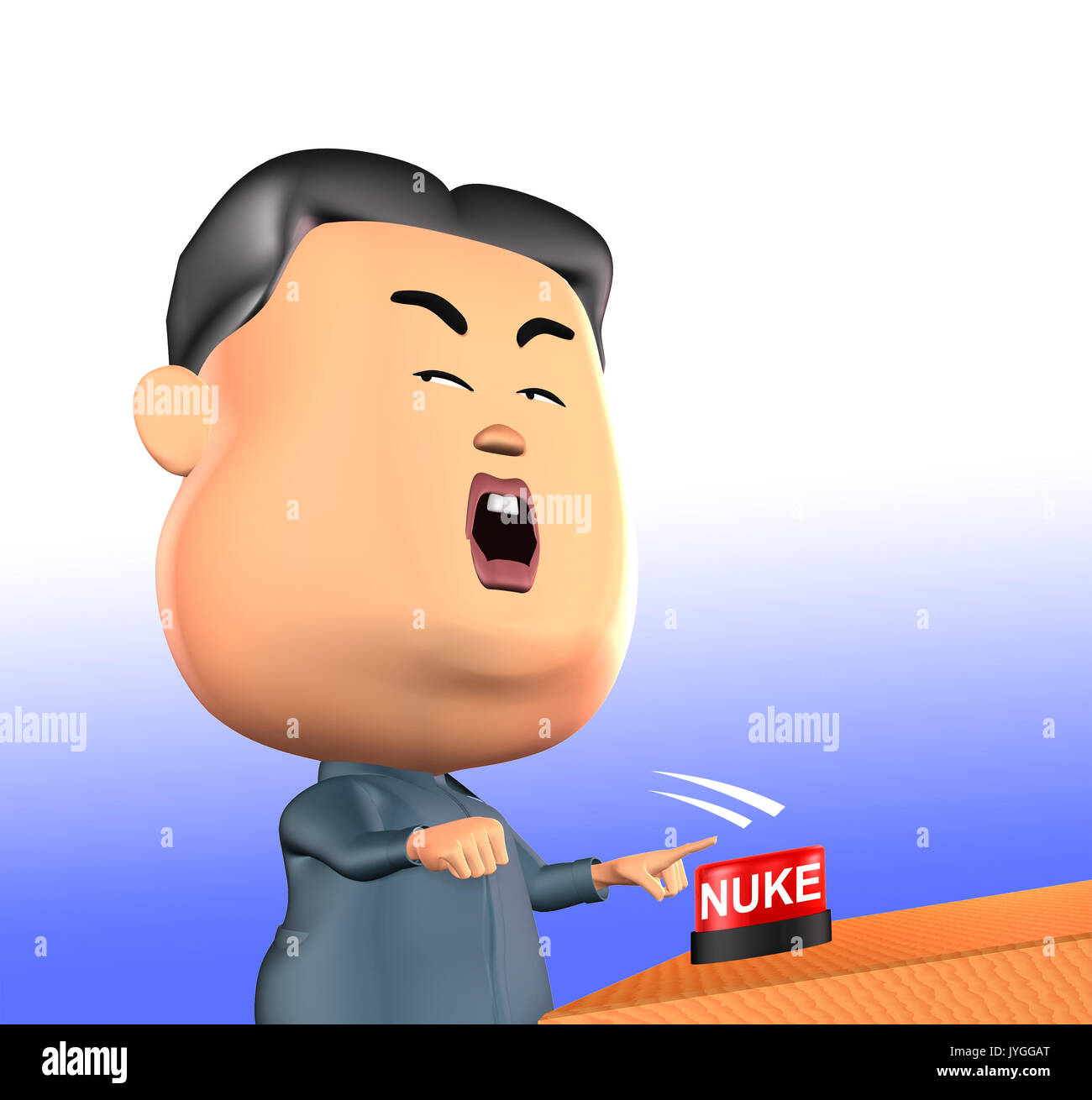 Kim Jong Un droht mit atomschlag Stockfoto