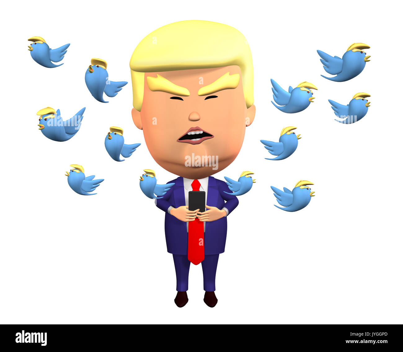 Donald Trump mit social Media zu kommentieren Stockfoto