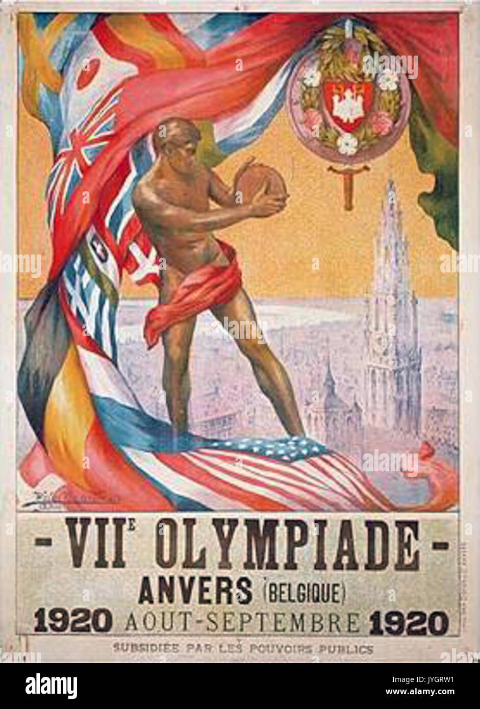 1920 Olympics Plakat Stockfoto