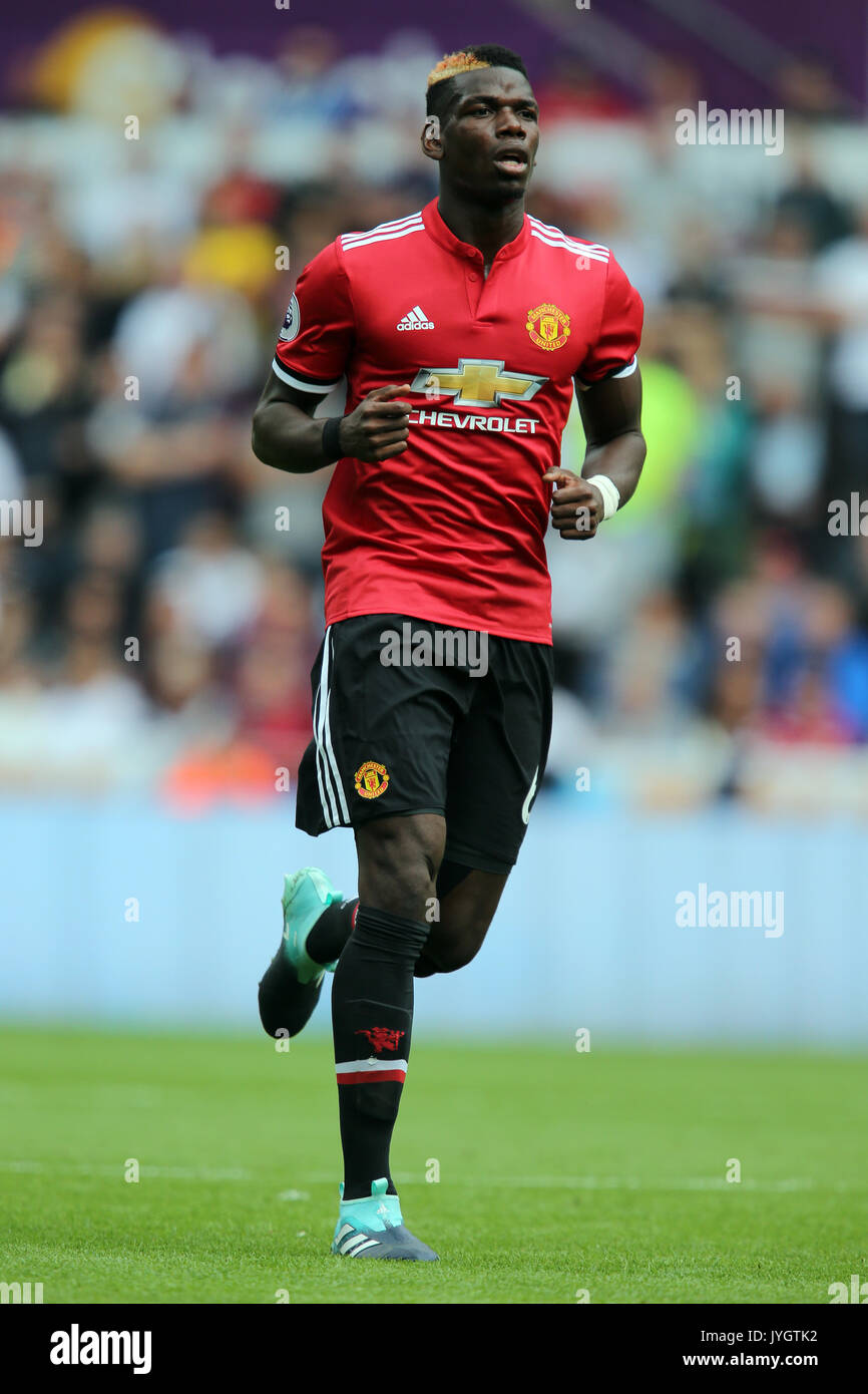 PAUL POGBA MANCHESTER UNITED FC LIBERTY STADIUM Swansea, Wales, 19. August 2017 Stockfoto