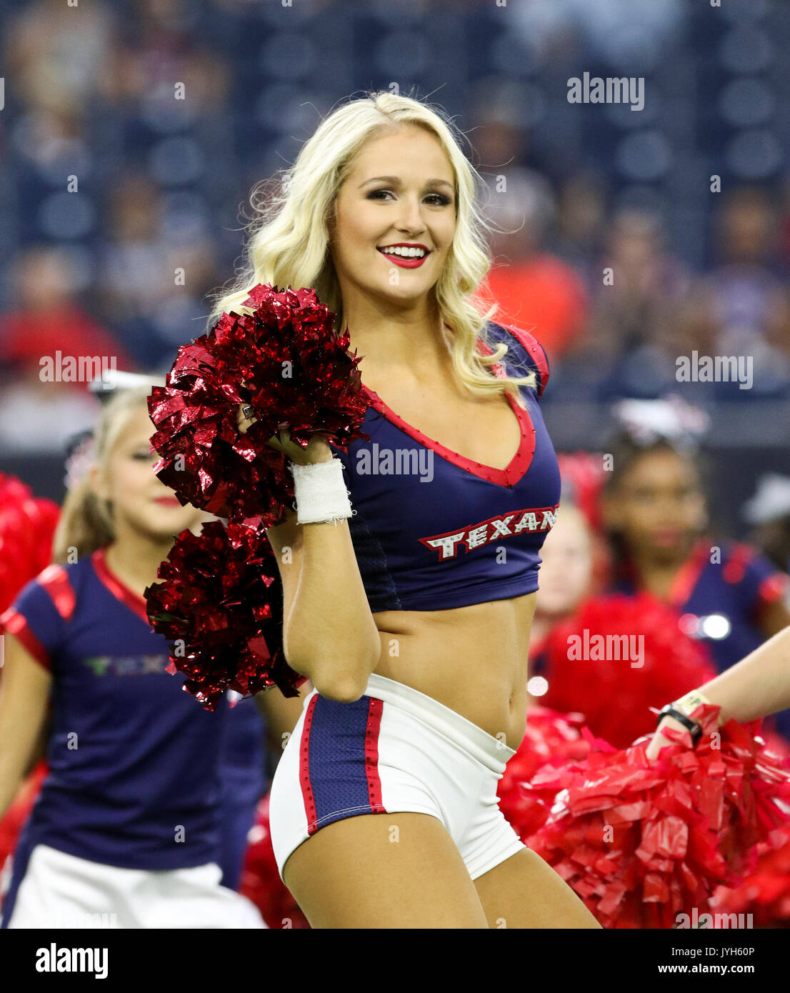 August 19, 2017: ein Houston Texans Cheerleader während der NFL preseason Spiel zwischen den New England Patriots und die Houston Texans an NRG Stadion in Houston, TX. John Glaser/CSM. Stockfoto