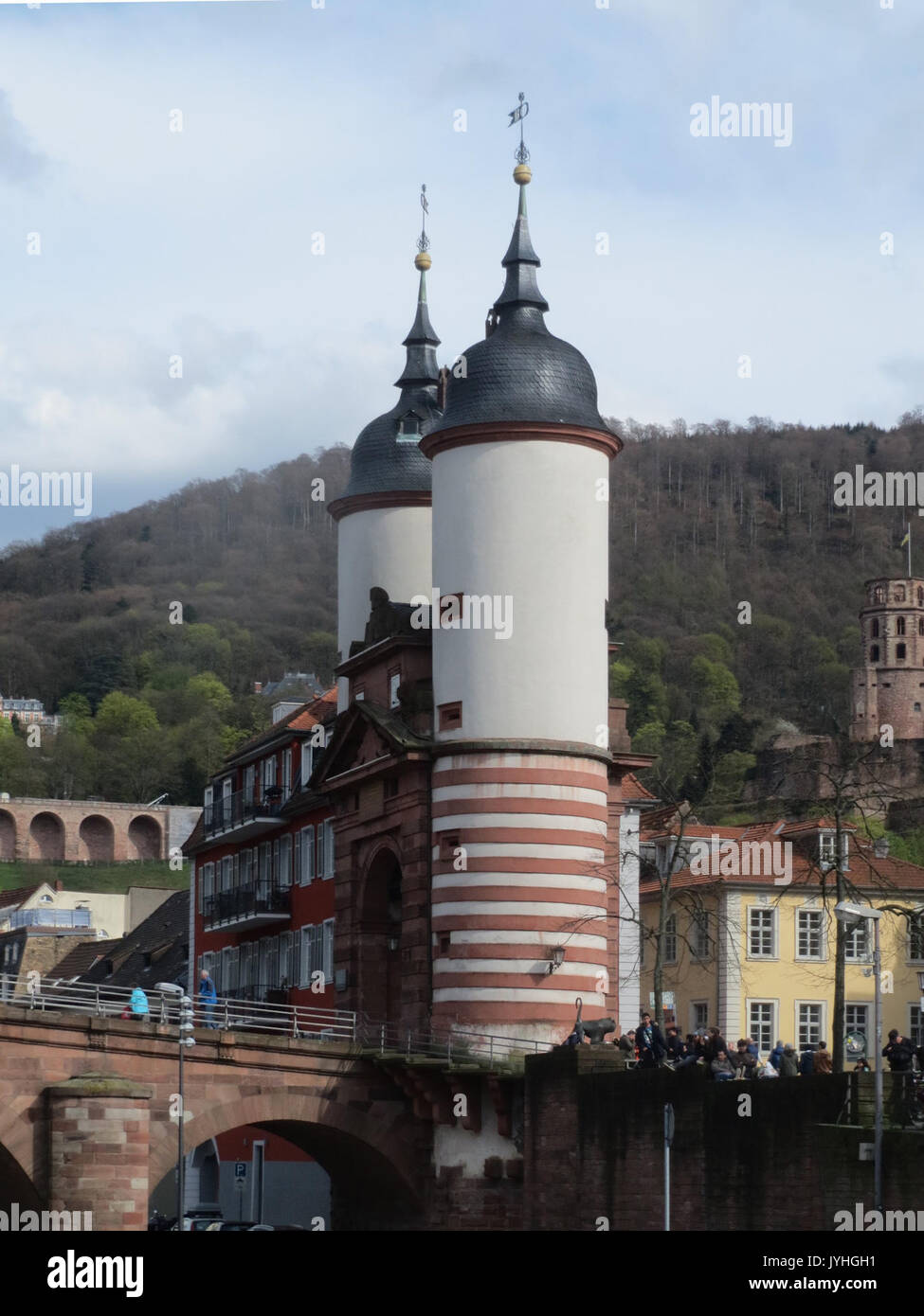 20160408 Alte Brücke, Heidelberg 4. Stockfoto