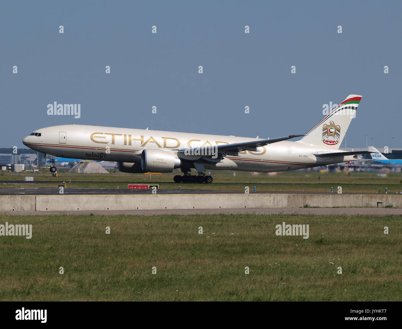 A6DDC Etihad Airways Boeing 777 FFX cn 39691 take off, 21. Juli 2013 pic 001 Stockfoto