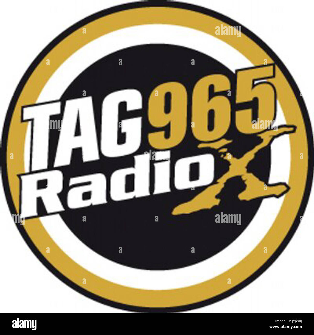 96.5 Tag Radio X Logo Stockfoto