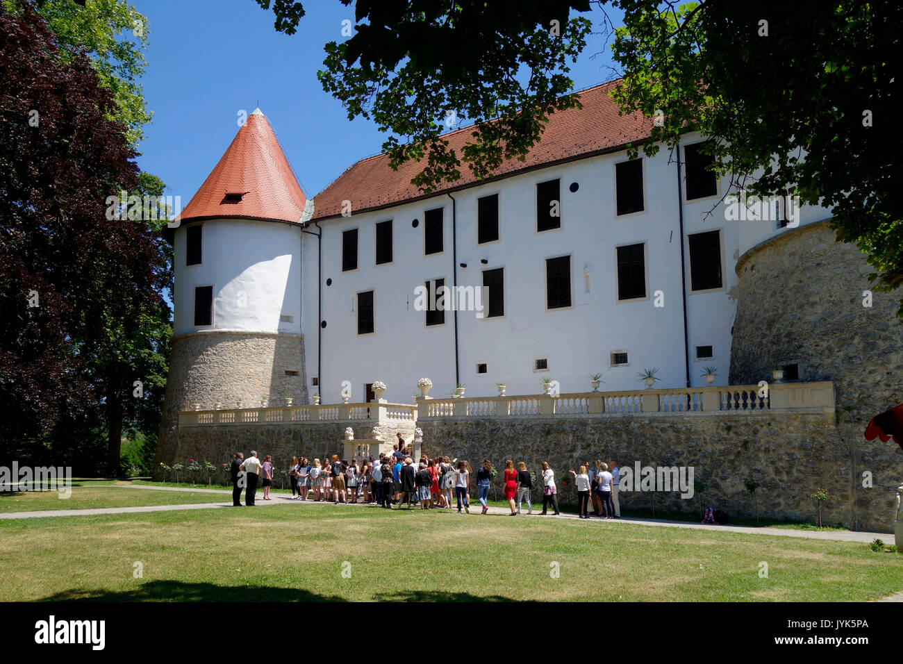 Touristischen besuch Sevnica mittelalterliche Burg, Slowenien Stockfoto