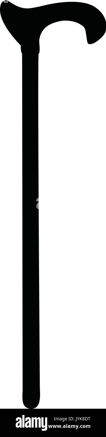 Eine schwarze und weiße Silhouette einer walking stick Stock Vektor