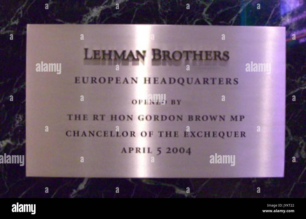 25 Bank Street Plakette Stockfoto