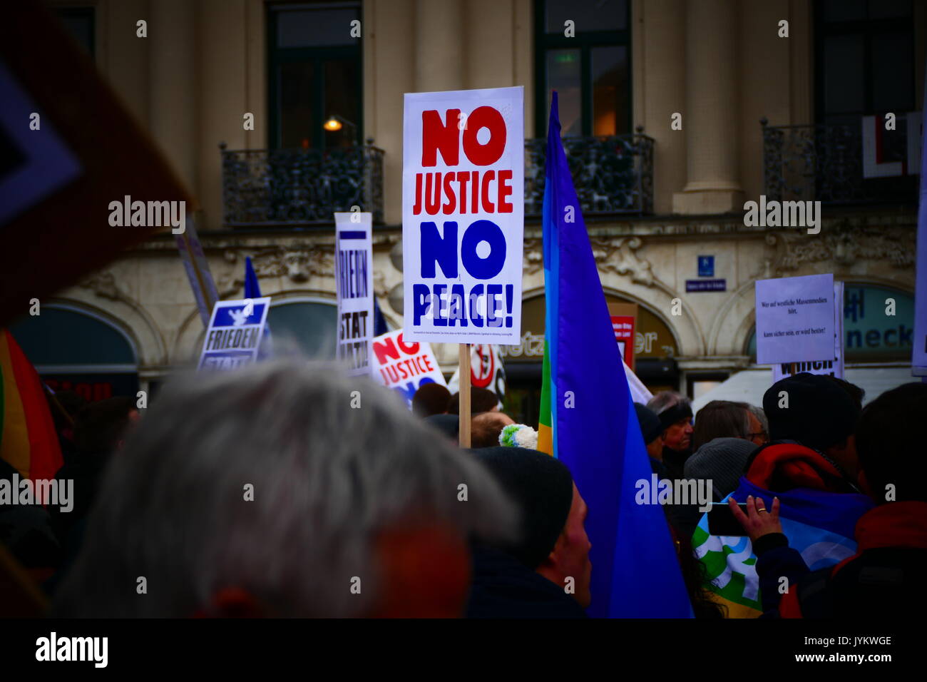 2017 demonstration Protest gegen die Münchner Sicherheitskonferenz Deutschland Stockfoto