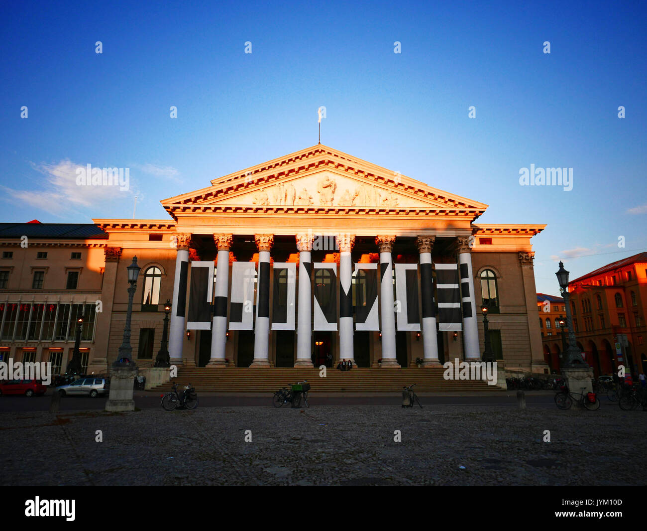 Deutschland München Nationaltheater in der Dämmerung Stockfoto