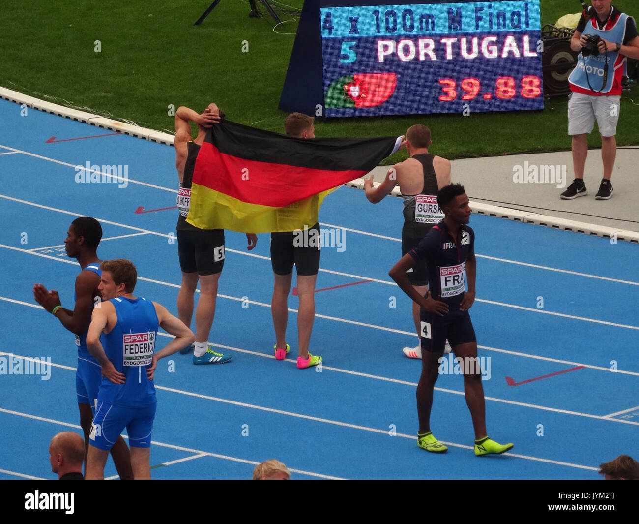 2017 Leichtathletik U23-Meisterschaften, 4 x 100 m Staffel Männer Finale 12 16 07 2017 Stockfoto