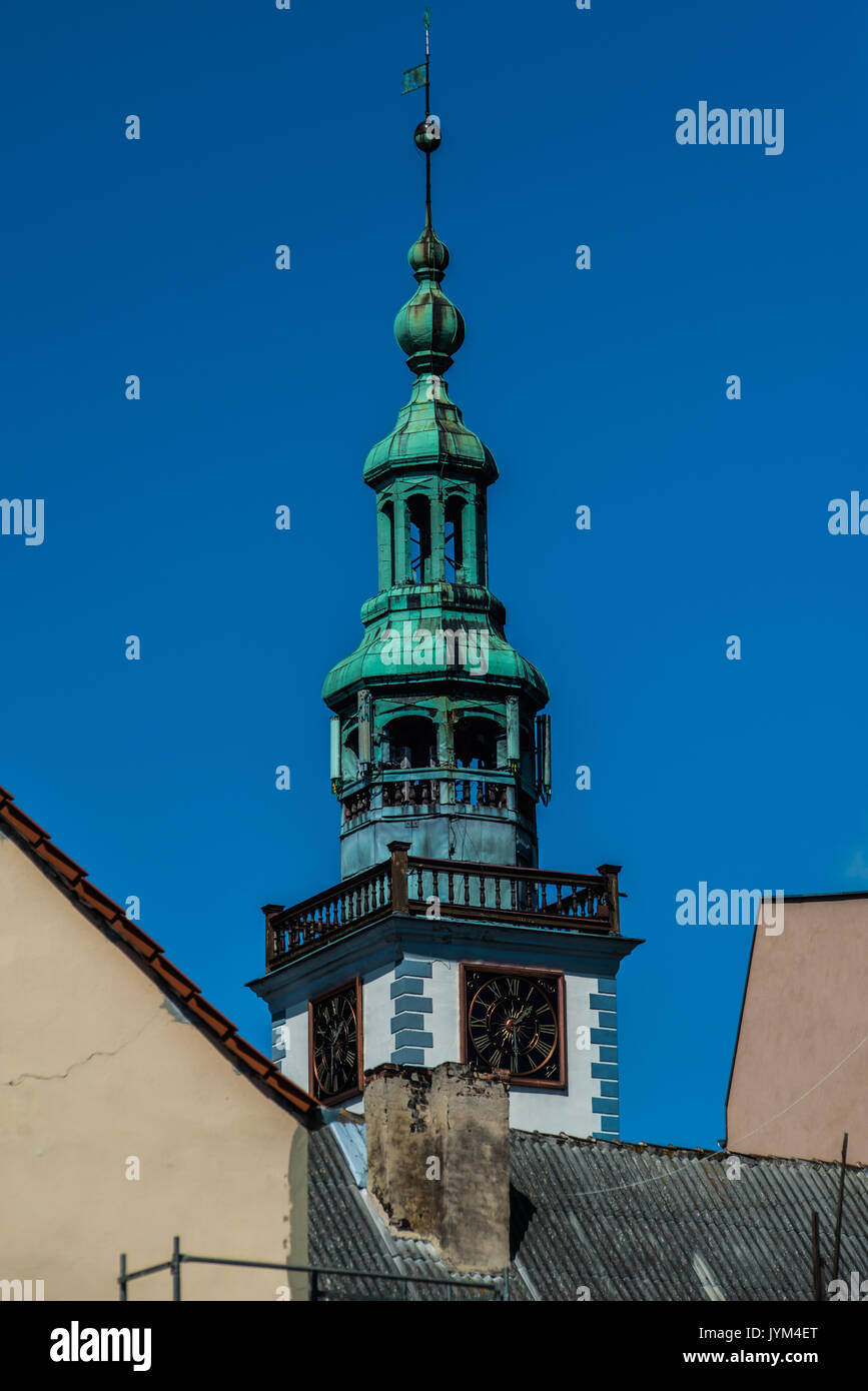 Chelmno (Polen). Turm mit Uhr Rathaus Stockfoto