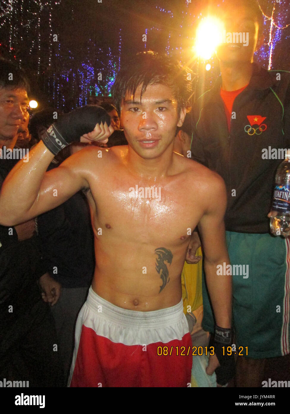 Ein "Sieger" in Kickboxing Turnier. Stockfoto