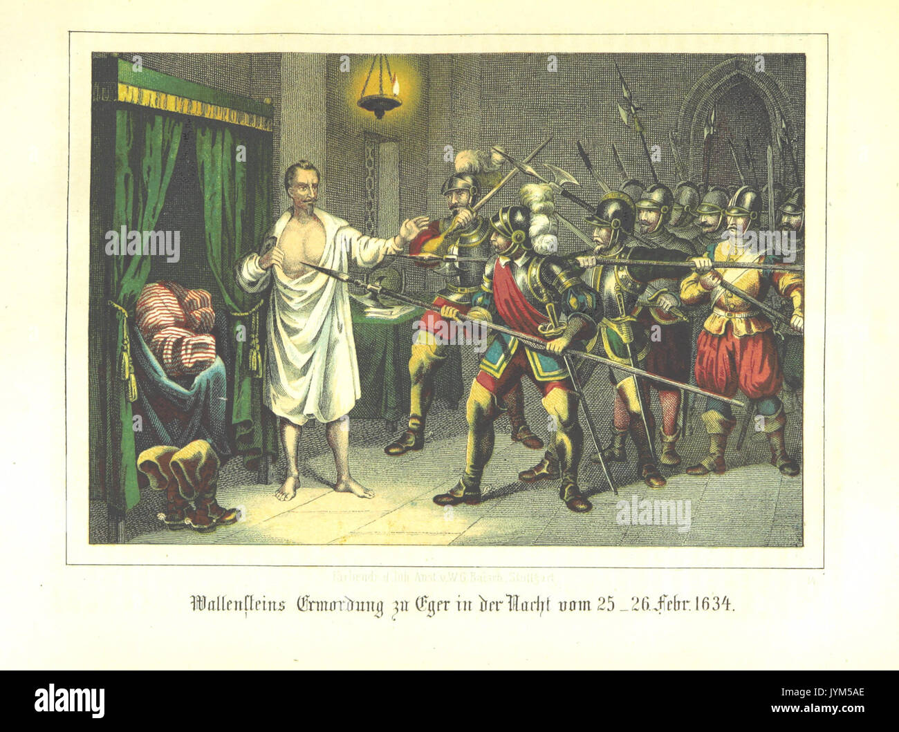 Seite 285 Wallensteins Ermordung zu Eger in der Nacht vom 25. vom 26. Februar 1634 Stockfoto