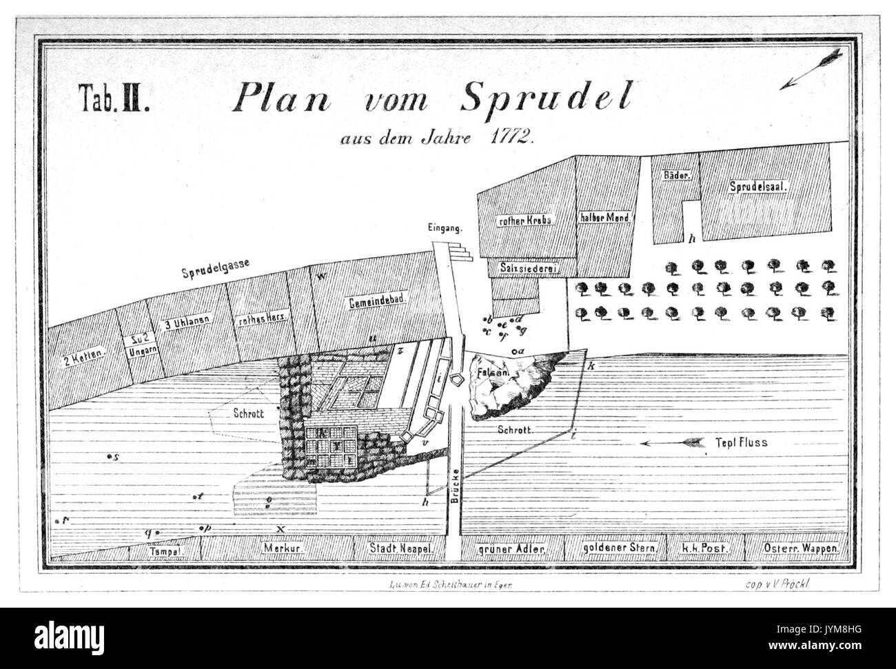 KB1883 pg189 Plan Vom Sprudel aus Dem Jahre 1772, entscheiden Stockfoto