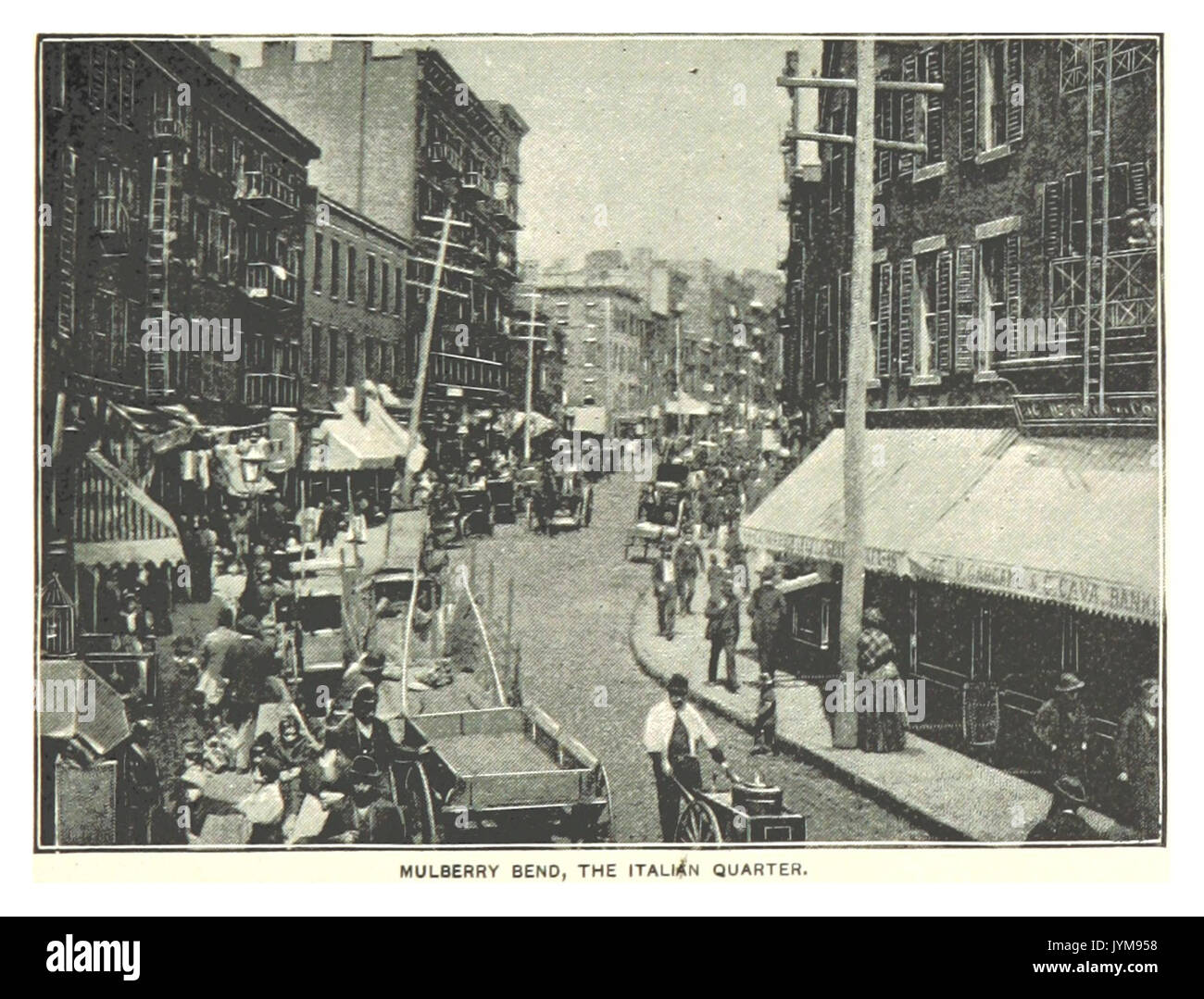 165 MULBERRY BIEGUNG, DAS ITALIENISCHE VIERTEL Stockfoto