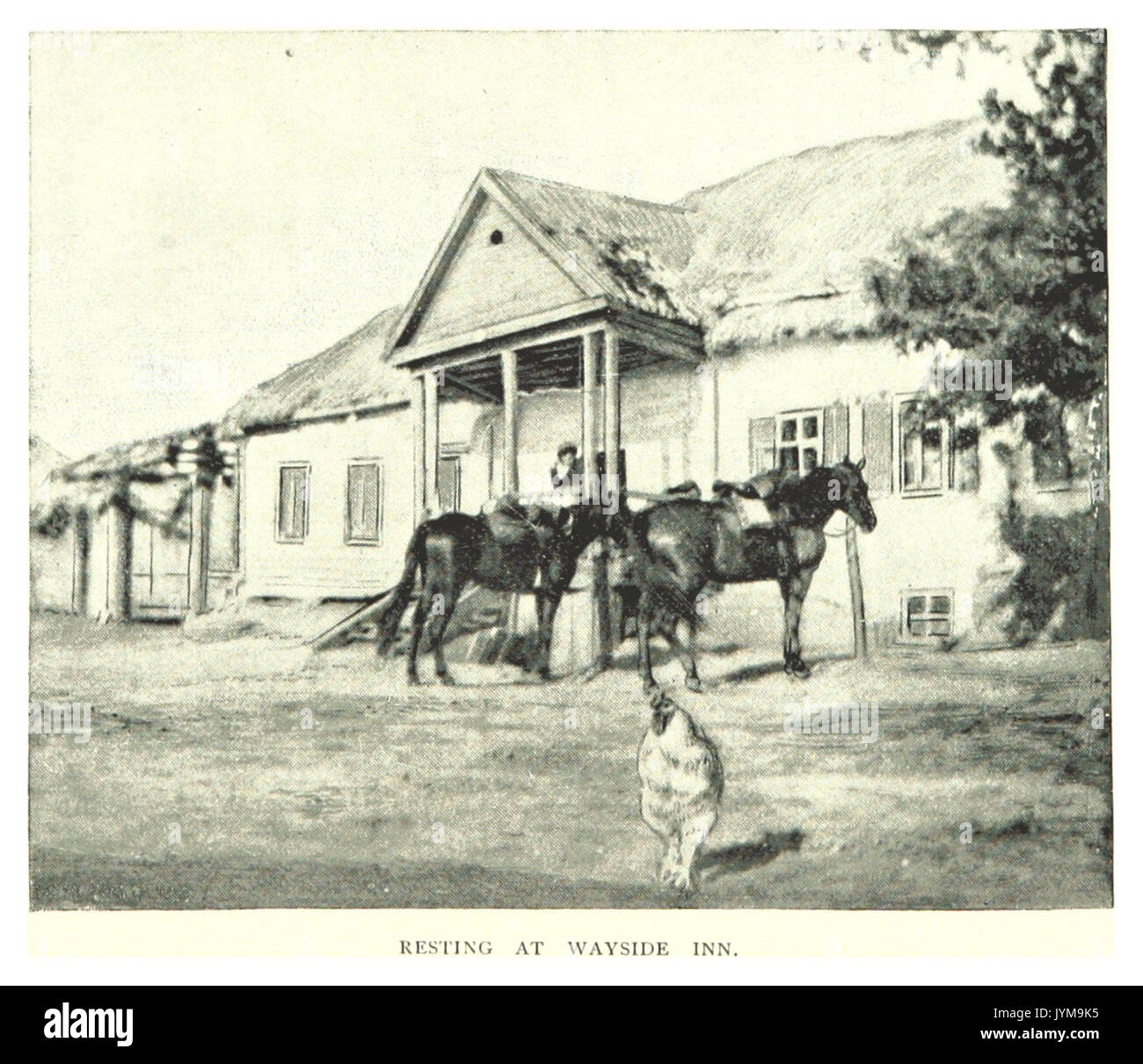 (Stevens1891Russland) pg095 RESTING ON WAYSIDE INN Stockfoto