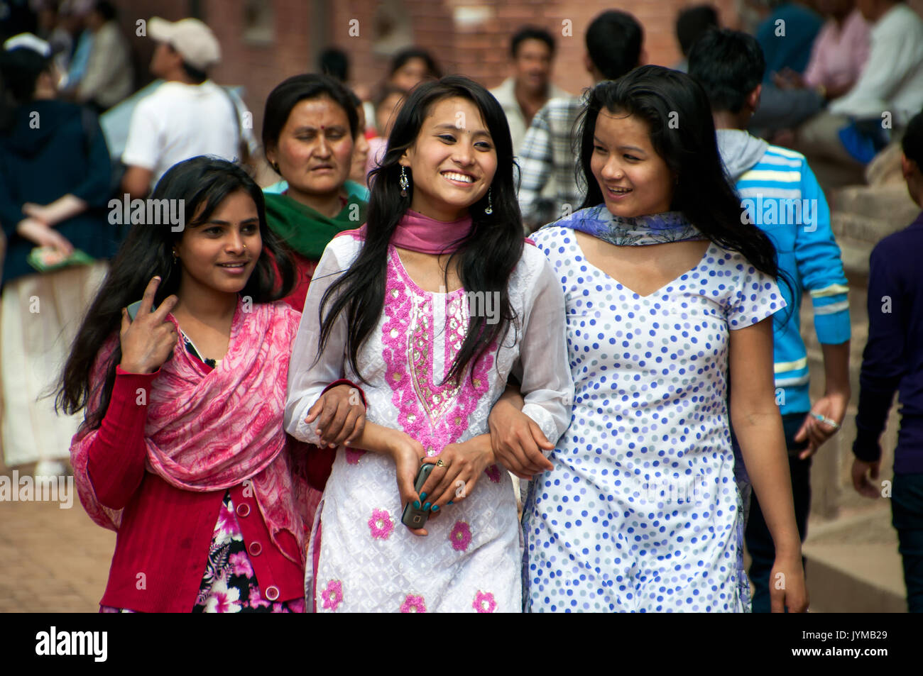 Kathmandu, Nepal - März 09, 2013: Gruppe der Nepalesen. Stockfoto