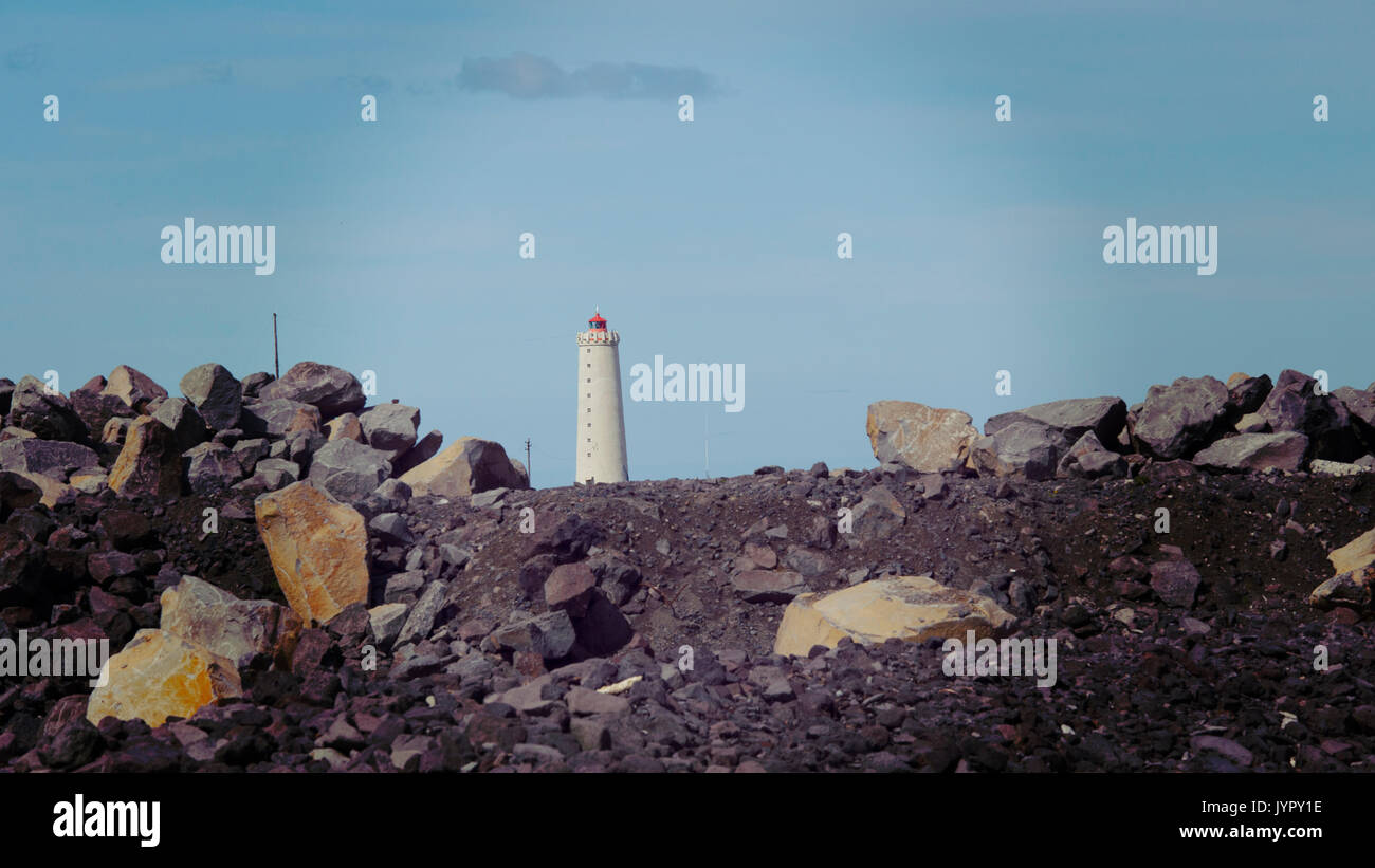 Leuchtturm in der Ferne Stockfoto